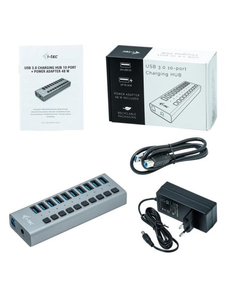 I-Tec - USB Charging Hub with 10 ports with accessories