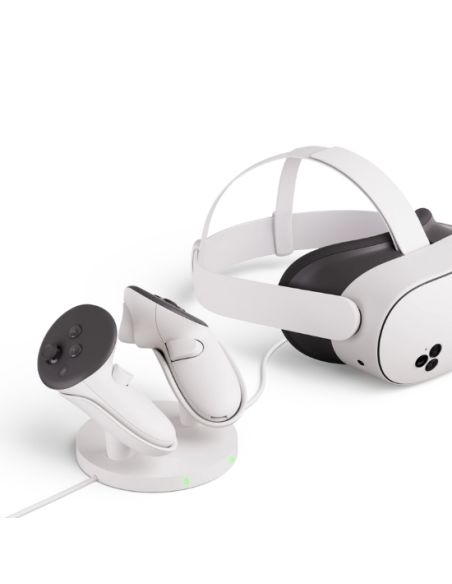 Kompakte Ladestation mit Headset und Controllern