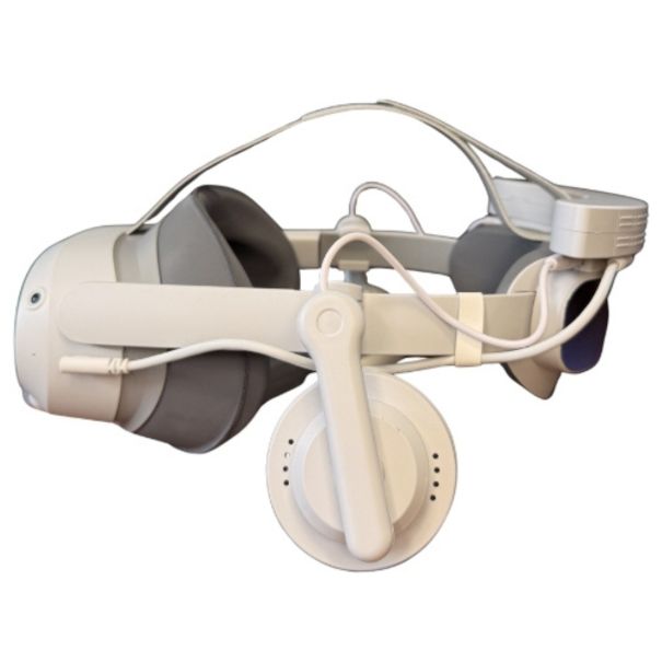 Ggenies - VR Ultimate Audio Kit on the headset, left side