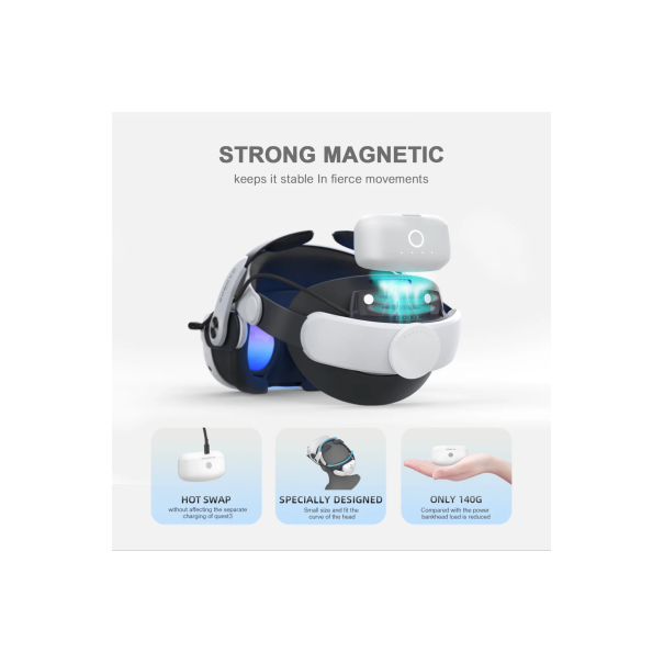 BoboVR - Fascia per Meta Quest 3 con batteria magnetica