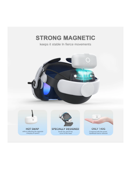 BoboVR - Fascia per Meta Quest 3 con batteria magnetica